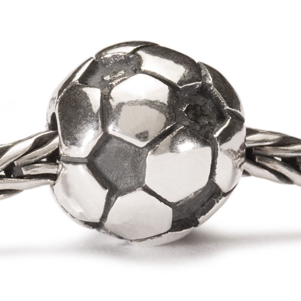 Trollbeads Authentic New Soccer Ball Bead Silver